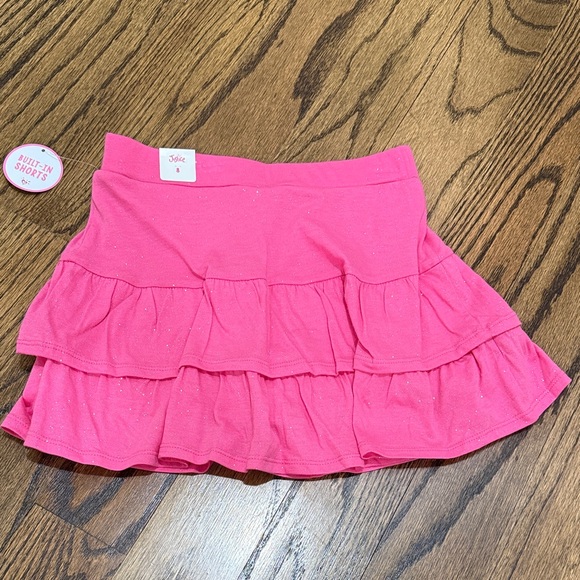 Justice Other - Justice Pink Sparkle Ruffle Skirt - Size 8 - Built in Shorts